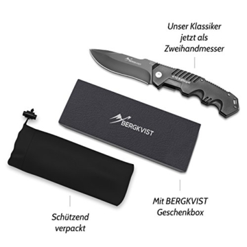 BERGKVIST® Klappmesser K10 [2018] Taschenmesser | Zweihandmesser extra scharf und darf geführt werden | Outdoor-Messer und Survival Messer mit Edelstahlklinge & Aluminiumgehäuse - 2