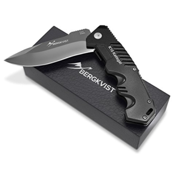 BERGKVIST® Klappmesser K10 [2018] Taschenmesser | Zweihandmesser extra scharf und darf geführt werden | Outdoor-Messer und Survival Messer mit Edelstahlklinge & Aluminiumgehäuse - 9